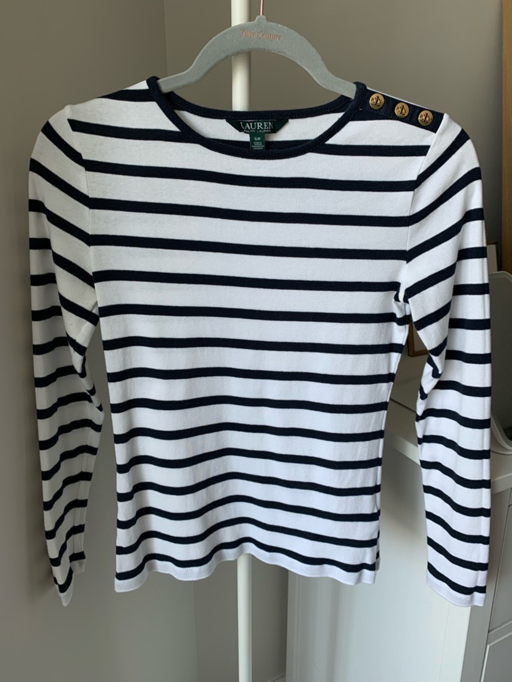 Lauren Ralph Lauren Striped Mariner Breton Top - 100% Cotton